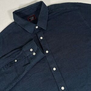 UNTUCKit Men's 2XLT Big & Tall Blue Veneto Flannel‎ Long Sleeve Button Up Shirt